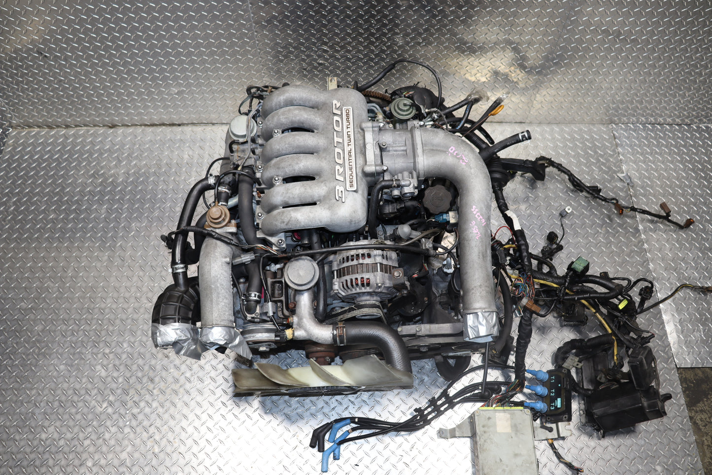 JDM 20B REW 3 ROTOR Twin-Turbo Mazda EUNOS COSMO Engine 90-95 AT Transmission ROTARY ENGINE
