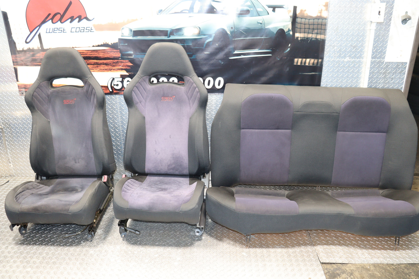 JDM SUBARU IMPREZA WRX STI S202 BUGEYE COMPLETE FRONT AND REAR SEATS LIMITED EDITION