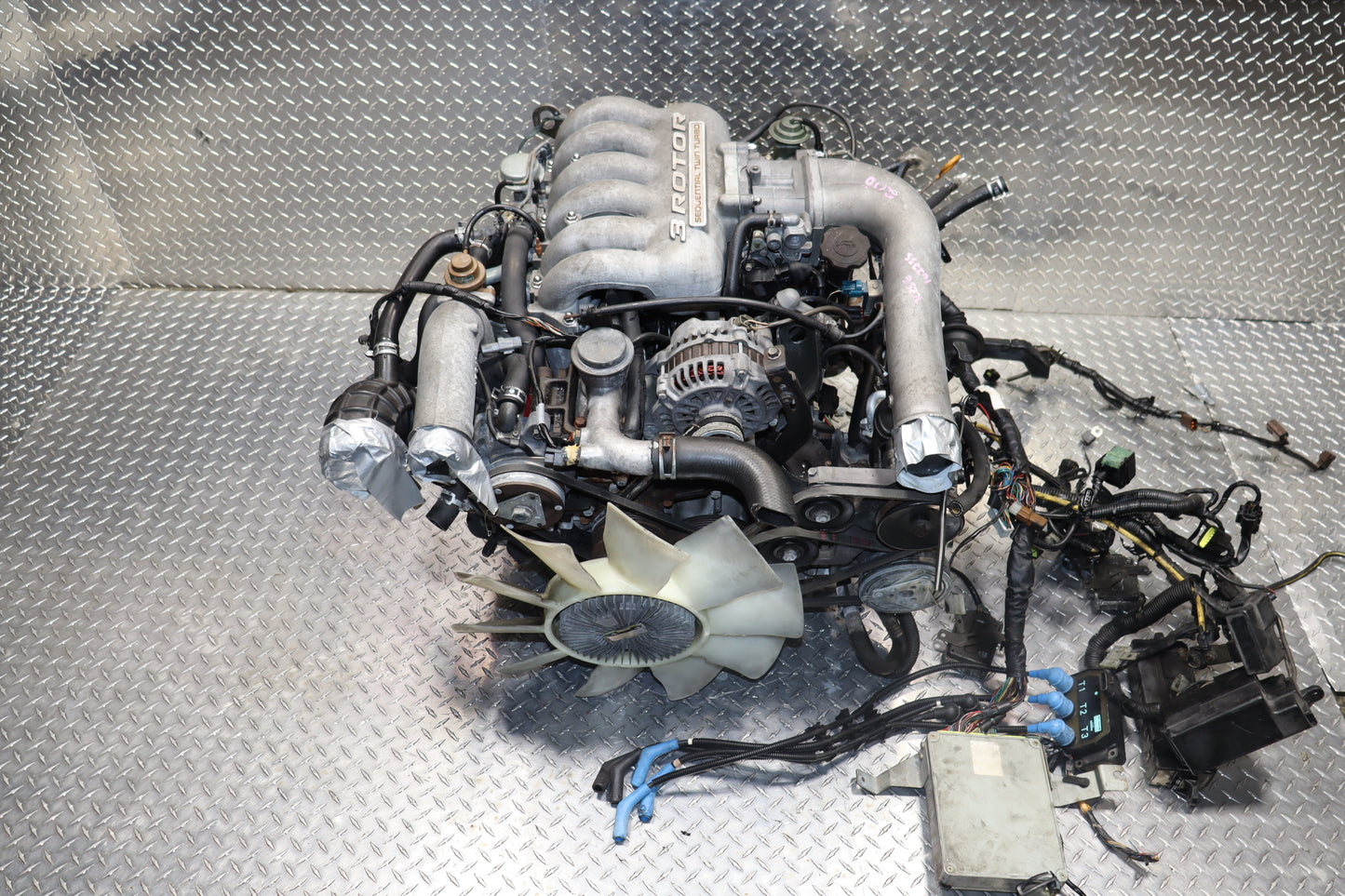 JDM 20B REW 3 ROTOR Twin-Turbo Mazda EUNOS COSMO Engine 90-95 AT Transmission ROTARY ENGINE