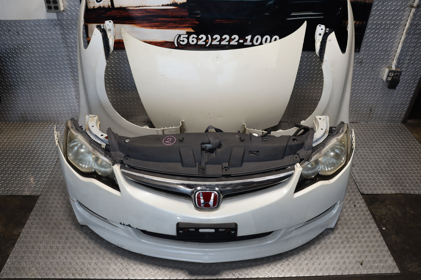 JDM HONDA CIVIC FD1 FD2 FD3 ACURA CSX FRONT NOSE CUT AND REAR END CONVERSION SWAP WHITE