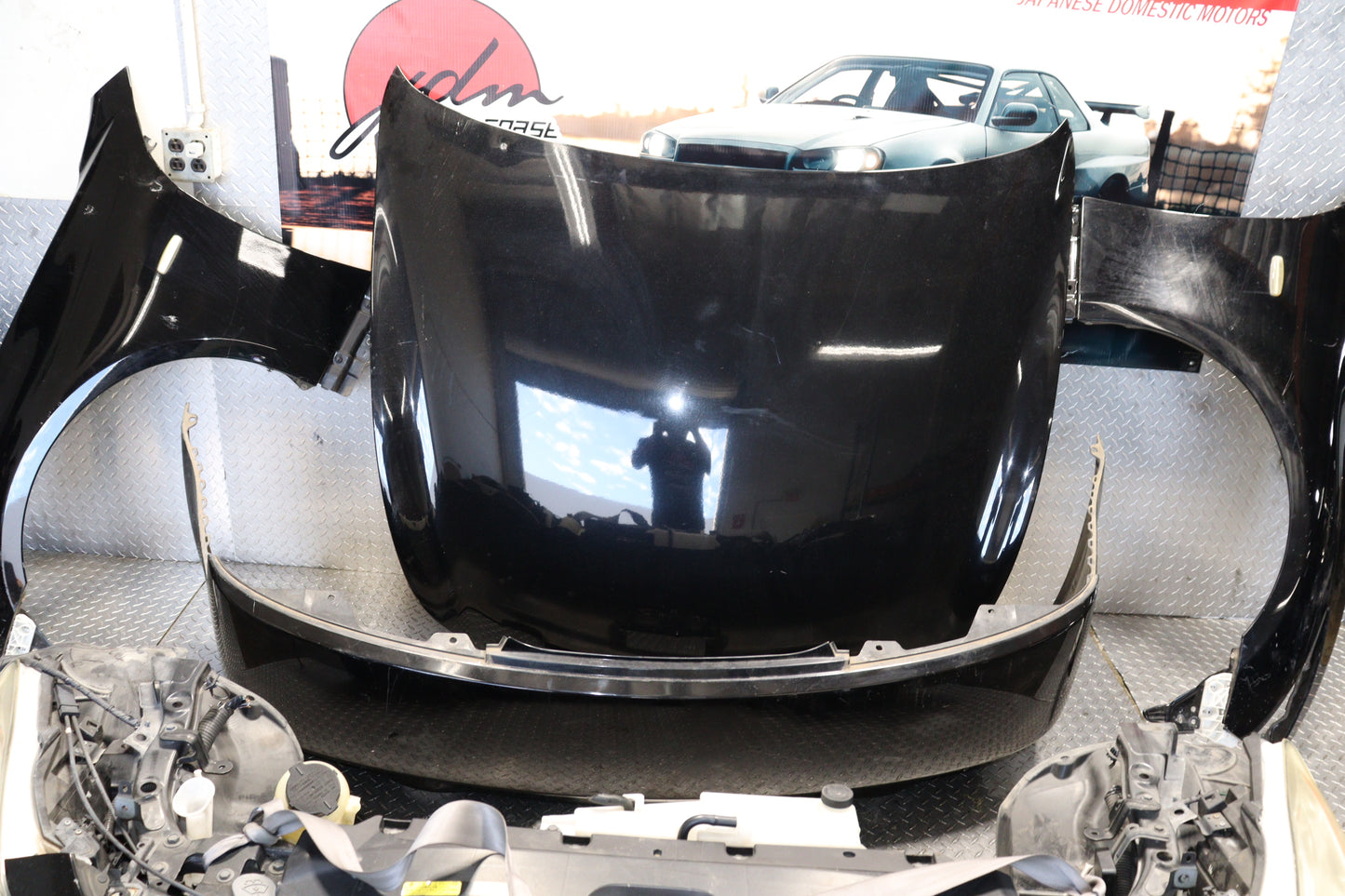 JDM 2010 - 2015 NISSAN SKYLINE V36 INFINITI G37 COMPLETE FRONT END NOSE CUT BLACK