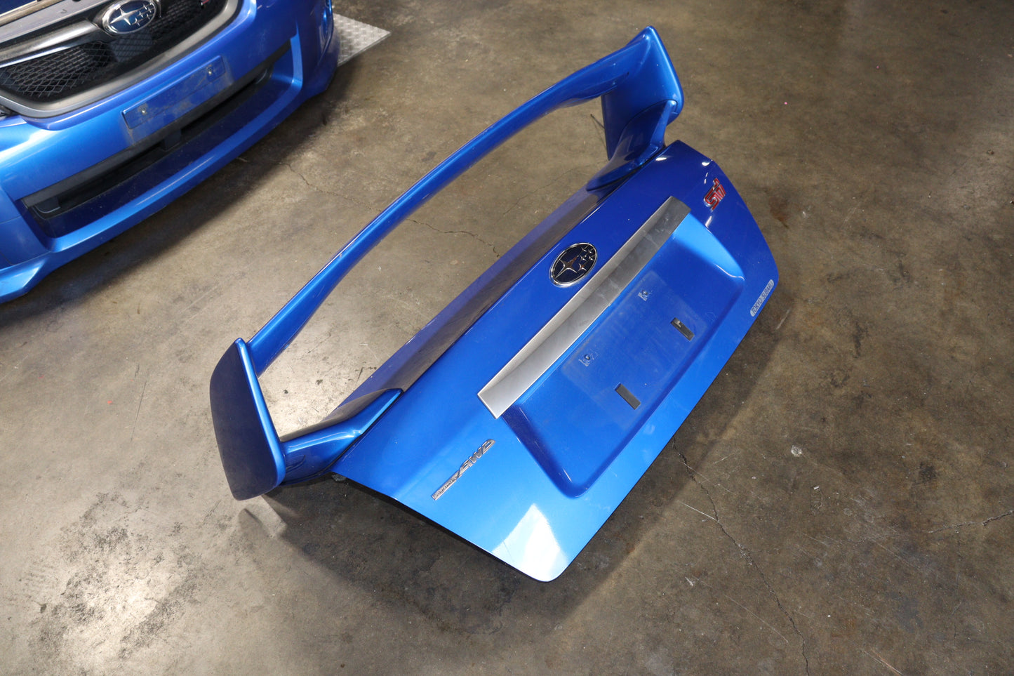 JDM 2008 - 2014 BLUE SUBARU IMPREZA WRX STI SEDAN GRB GVF COMPLETE FRONT END NOSE CUT ASSEMBLY