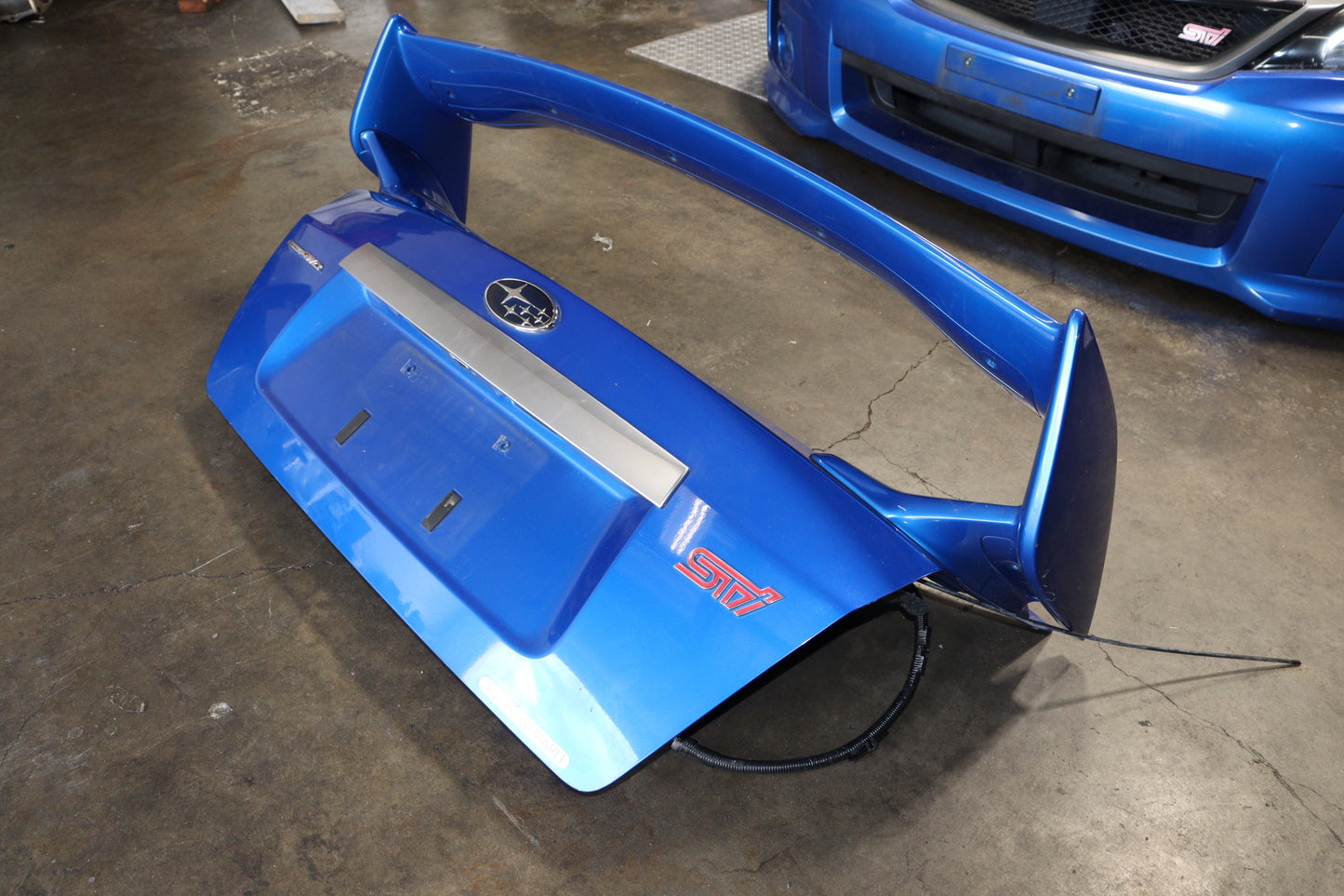 JDM 2008 - 2014 BLUE SUBARU IMPREZA WRX STI SEDAN GRB GVF COMPLETE FRONT END NOSE CUT ASSEMBLY