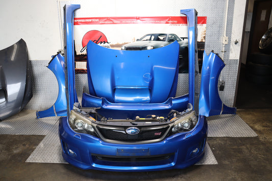 JDM 2008 - 2014 BLUE SUBARU IMPREZA WRX STI SEDAN GRB GVF COMPLETE FRONT END NOSE CUT ASSEMBLY