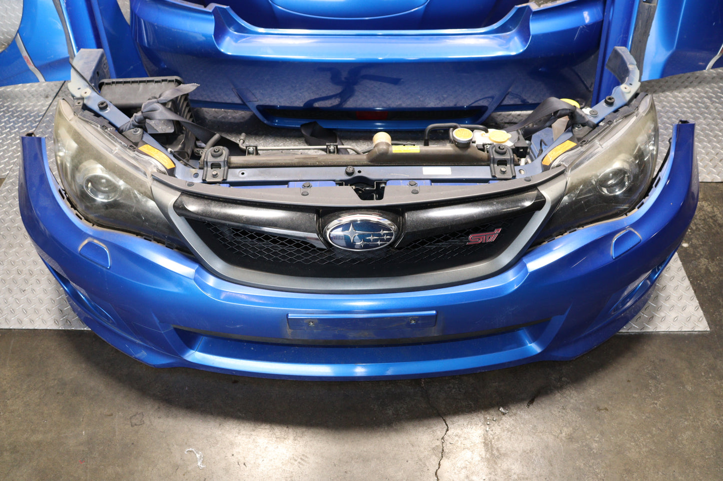 JDM 2008 - 2014 BLUE SUBARU IMPREZA WRX STI SEDAN GRB GVF COMPLETE FRONT END NOSE CUT ASSEMBLY