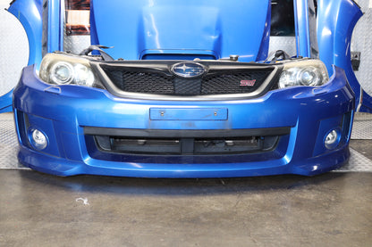 JDM 2008 - 2014 BLUE SUBARU IMPREZA WRX STI SEDAN GRB GVF COMPLETE FRONT END NOSE CUT ASSEMBLY