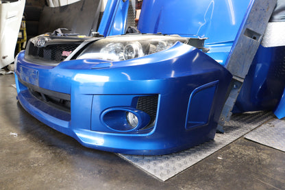 JDM 2008 - 2014 BLUE SUBARU IMPREZA WRX STI SEDAN GRB GVF COMPLETE FRONT END NOSE CUT ASSEMBLY