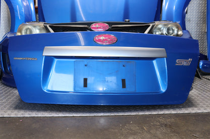 JDM BLUE SUBARU IMPREZA WRX STI SEDAN 2008 - 2014 GRB GVF COMPLETE FRONT END NOSE CUT ASSEMBLY