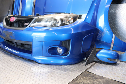 JDM BLUE SUBARU IMPREZA WRX STI SEDAN 2008 - 2014 GRB GVF COMPLETE FRONT END NOSE CUT ASSEMBLY