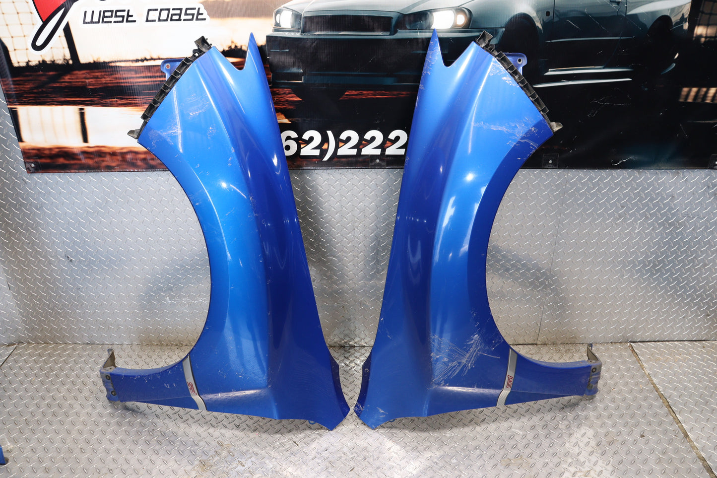 JDM BLUE SUBARU IMPREZA WRX STI SEDAN 2008 - 2014 GRB GVF COMPLETE FRONT END NOSE CUT ASSEMBLY