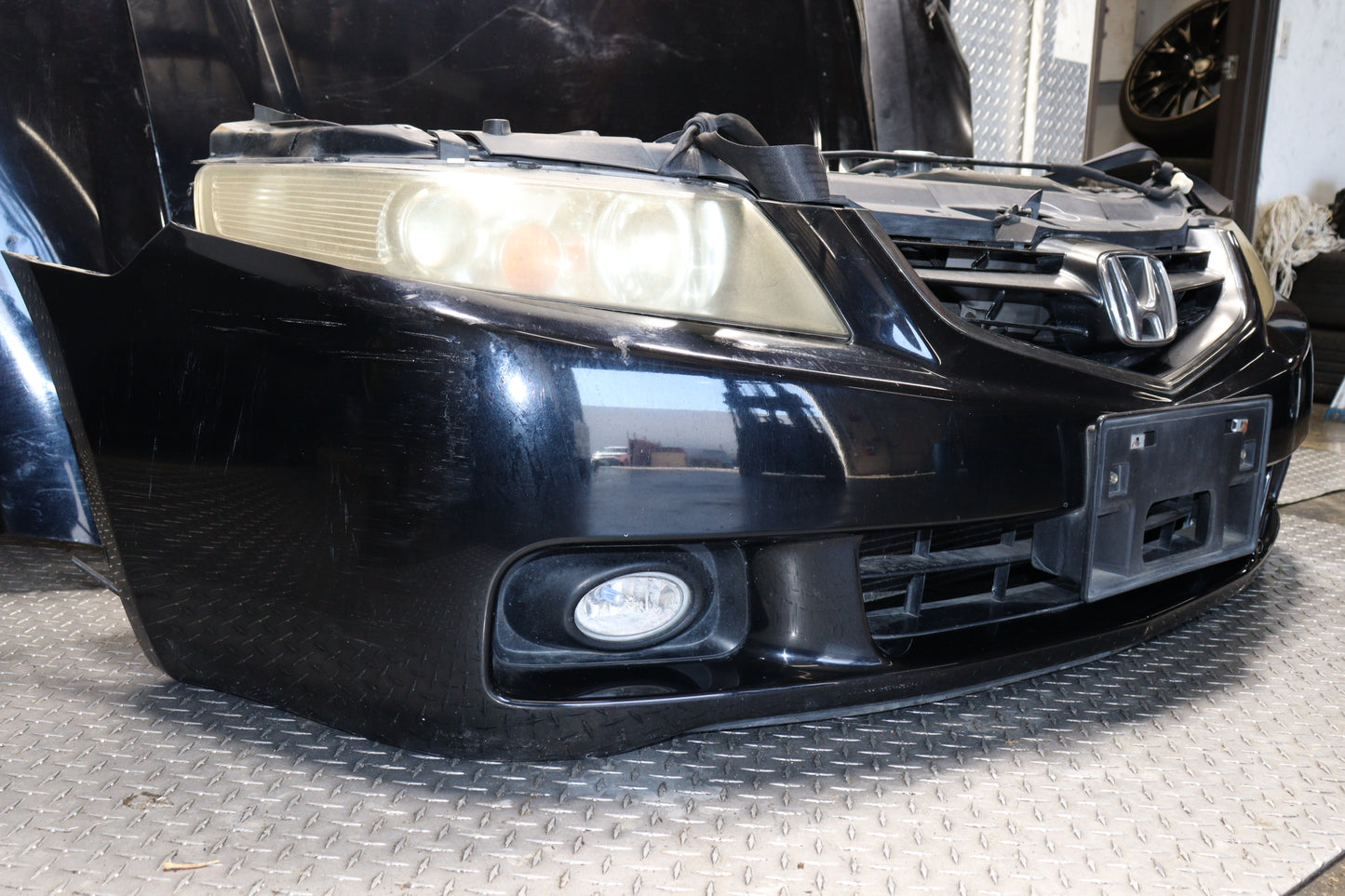 JDM 2004 - 2008 HONDA ACCORD CL7 ACURA TSX BLACK COMPLETE FRONT END NOSE CUT REAR CONVERSION