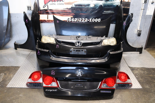 JDM 2006-2008 Acura CSX Complete Front End Conversion Nose Cut for Honda Civic FD BLACK