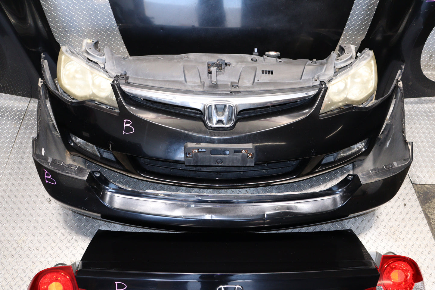 JDM 2006-2008 Acura CSX Complete Front End Conversion Nose Cut for Honda Civic FD BLACK