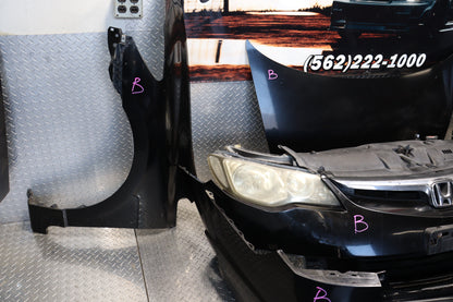 JDM 2006-2008 Acura CSX Complete Front End Conversion Nose Cut for Honda Civic FD BLACK