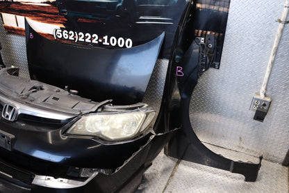 JDM 2006-2008 Acura CSX Complete Front End Conversion Nose Cut for Honda Civic FD BLACK